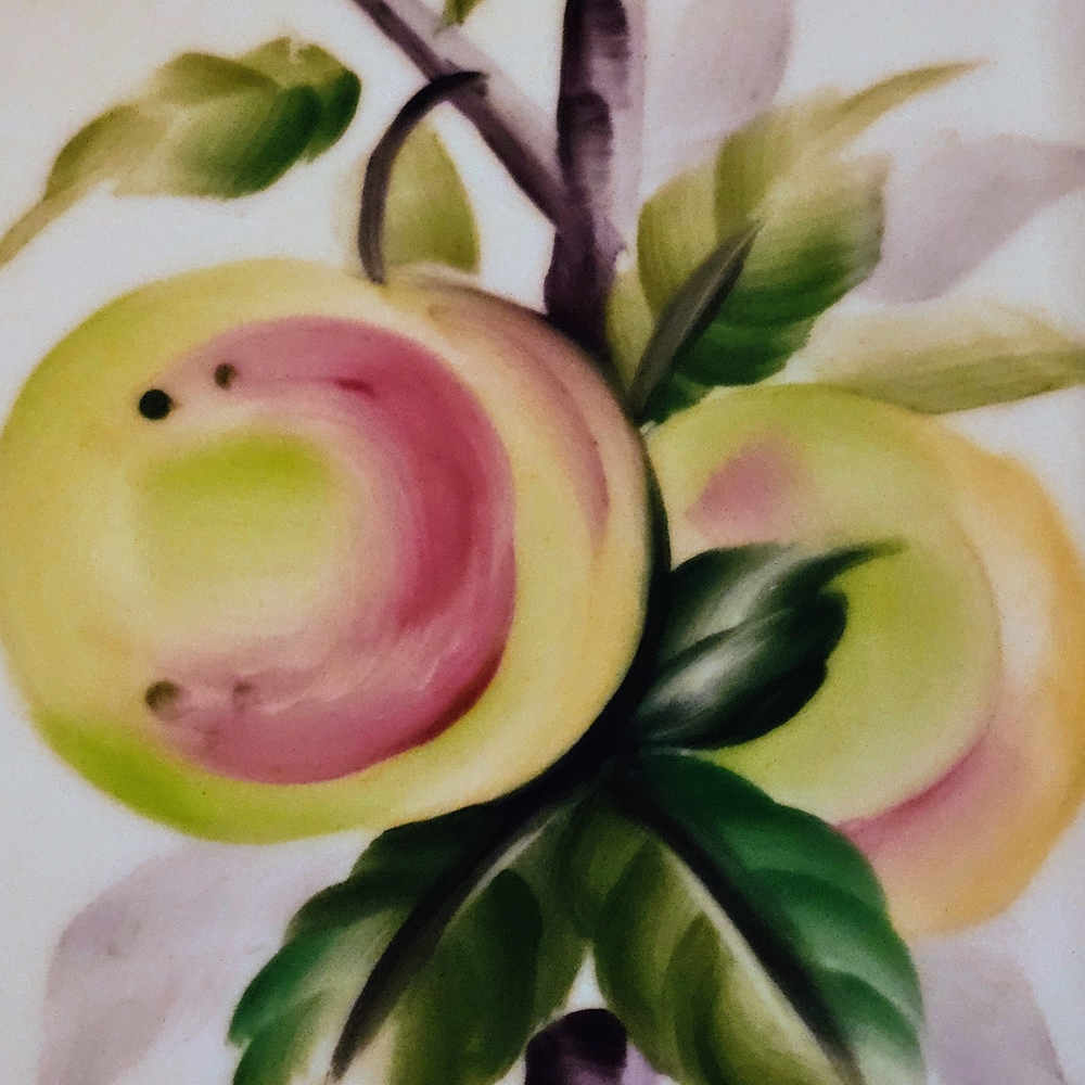 Lefton China Vintage Hand Painted Apple Plate Gold Trim - Picture 5 of 6